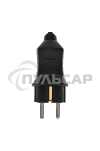 Вилка прямая влагозащищенная 2P+PE 230V, 16 А, IP44 каучук PROconnect
