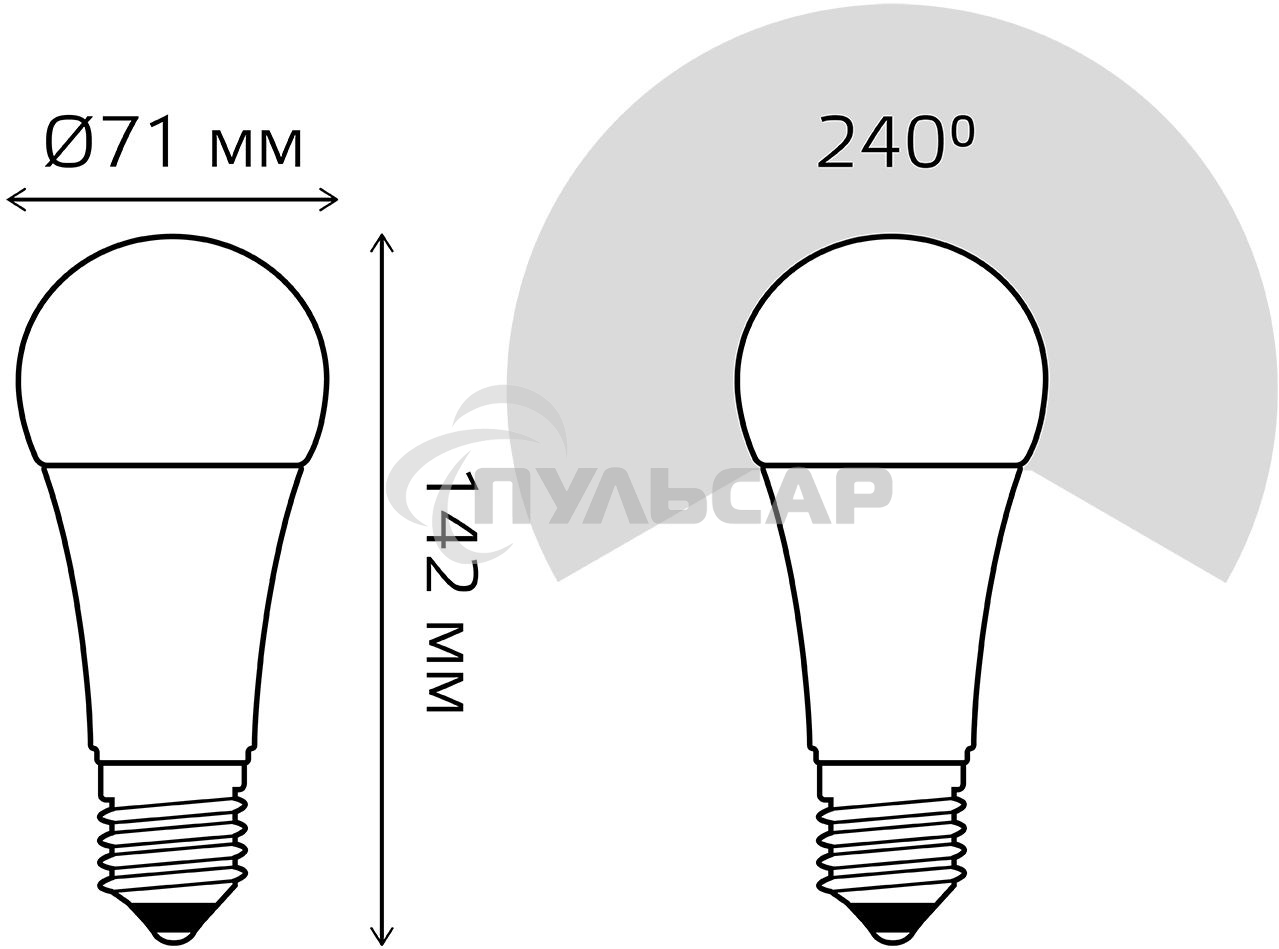 Лампа светодиодная Gauss LED Elementary A67 30W E27 2390lm 6500K 1/10/50 0