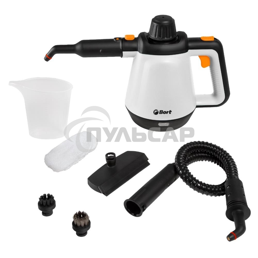 Пароочиститель Bort BDR-2800-RR Мощность 1300 Вт; Макс 3,2 бар; подача пара 35 г/мин; Температура 133 °С; Емкость бачка 450 мл гарантия 2 г 93410969