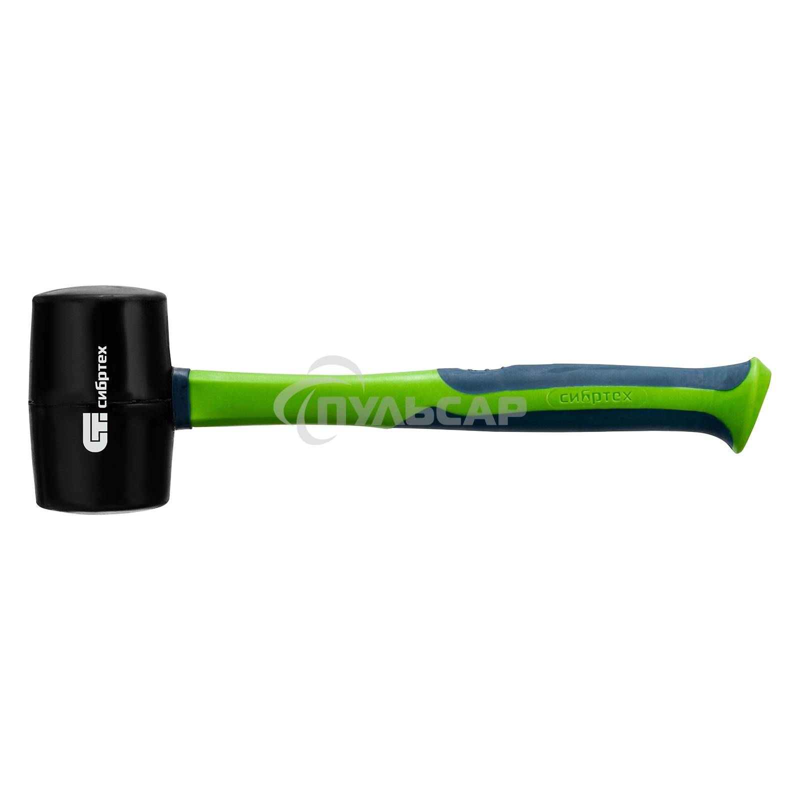 Киянка резиновая, 680г., черная резина, фибергласовая рукоятка Сибртех