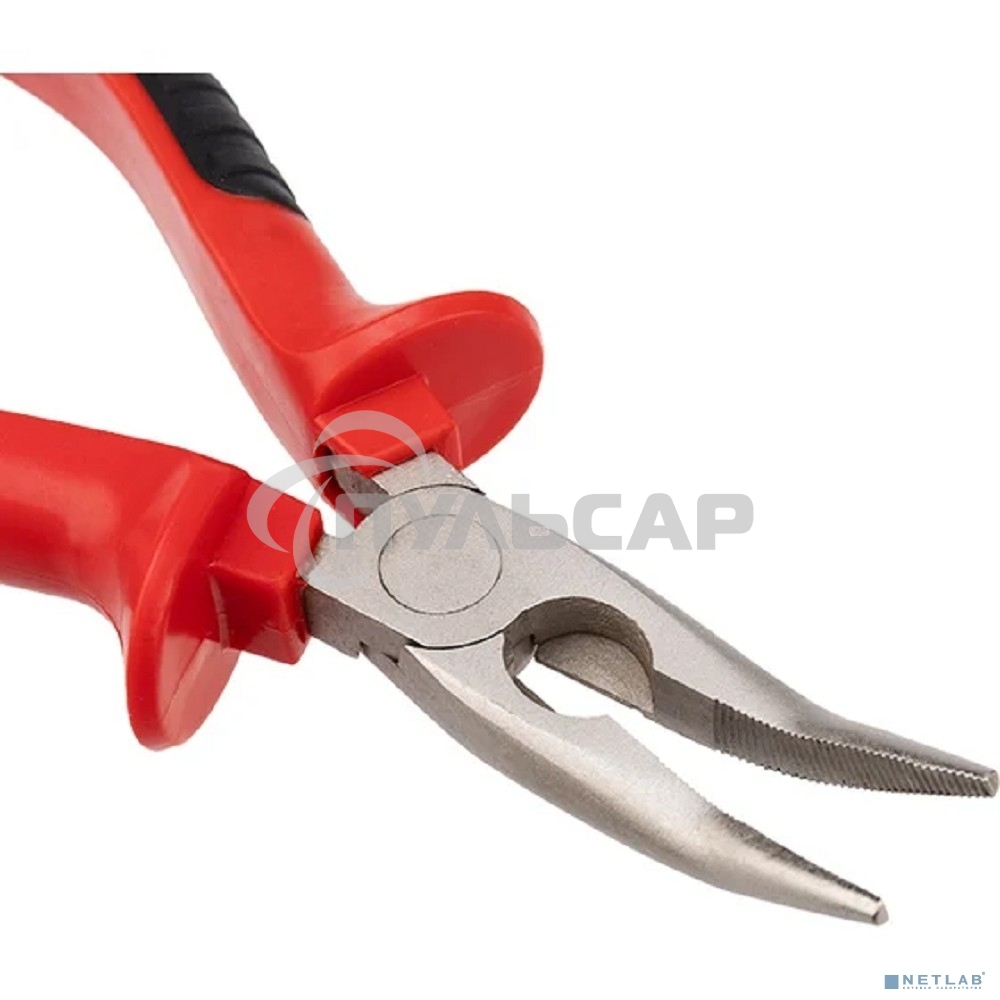 Тонкогубцы изогнутые Rexant 160 мм никелированные, двухкомпонентные рукоятки