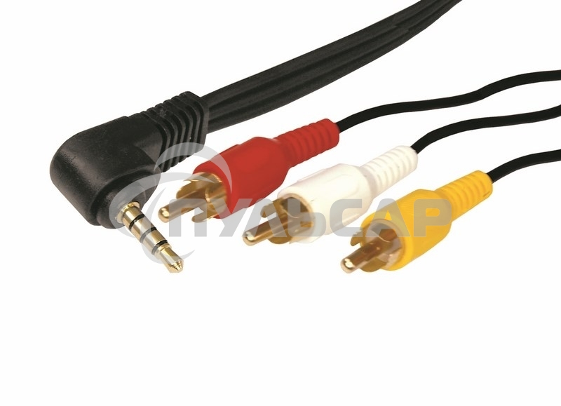 Шнур Стерео 3,5 мм 4C - 3 RCA, длина 1,5 мeтра (GOLD) Rexant