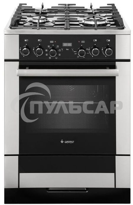 Плита комбинированная Gefest ПГЭ 6502-03 0284 черный, конфорок 4 газовых, духовка 55 л, 60 см x 85 см x 60 см