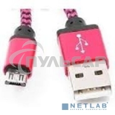 Кабель Gembird USB 2.0 Cablexpert CC-mUSB2pe1m, AM/microBM 5P, 1м, нейлоновая оплетка, алюминиевые разъемы, фиолетовый, пакет