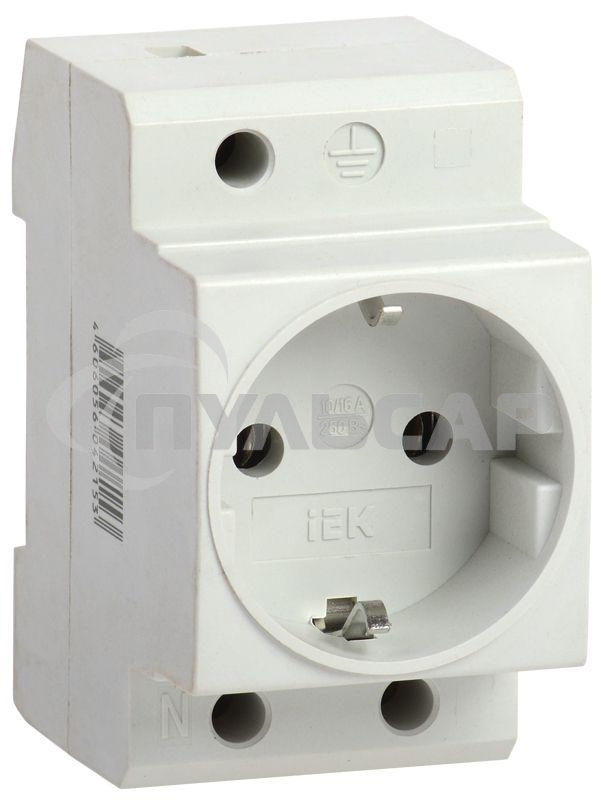 Розетка силовая РАр10-3-ОП с заземл. на DIN-рейку ИЭК MRD10-16