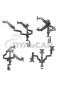 Кронштейн (держатель) ONKRON G280 для трех мониторов 13