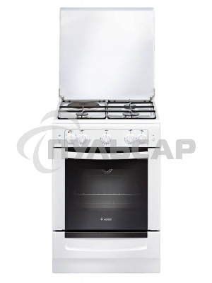 Плита комбинированная Gefest ПГЭ 6110-01 белый, конфорок 3 газовых и 1 электрическая, духовка 52 л, 60 см x 85 см x 60 см