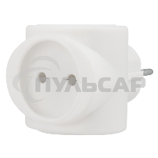 Тройник электрический биметалл 220В 6А бел. Rexant 11-1064