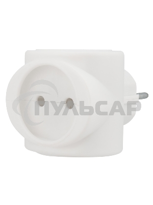 Тройник электрический биметалл 220В 6А бел. Rexant 11-1064