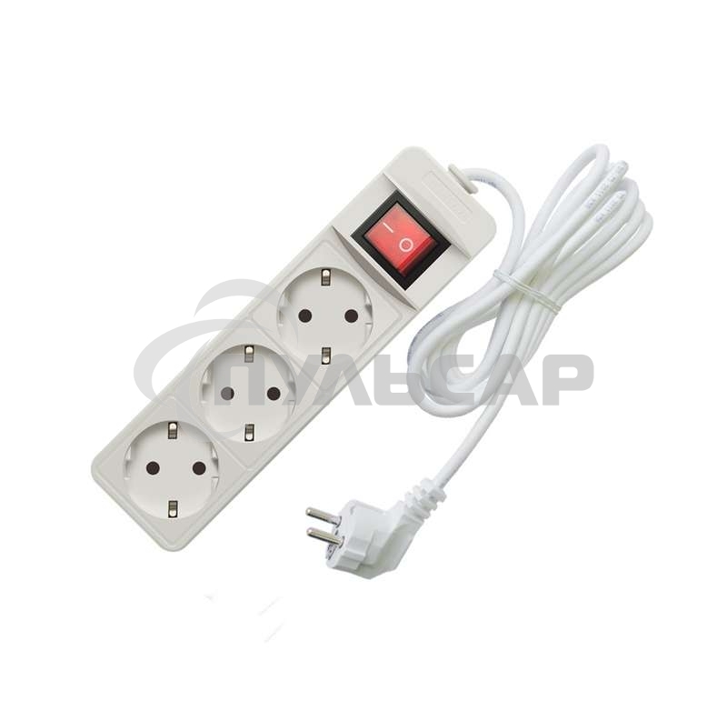 Удлинитель быт. ТМ Союз 2200 Вт 3гн. ПВС 3м 481S-7303