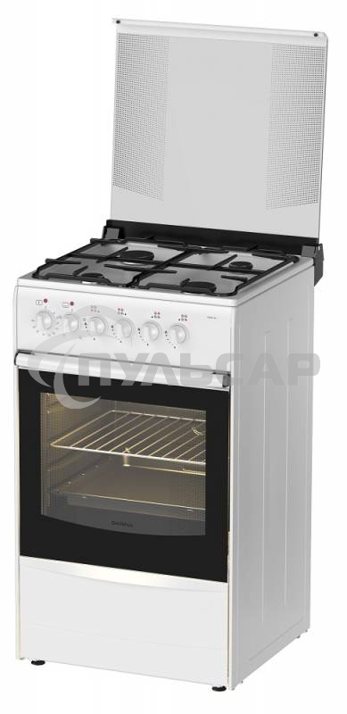 Плита комбинированная Darina 1B KM 441 301 W белый/черный, конфорок 4 шт, духовка 50 л, 50 см x 85 см x 53 см