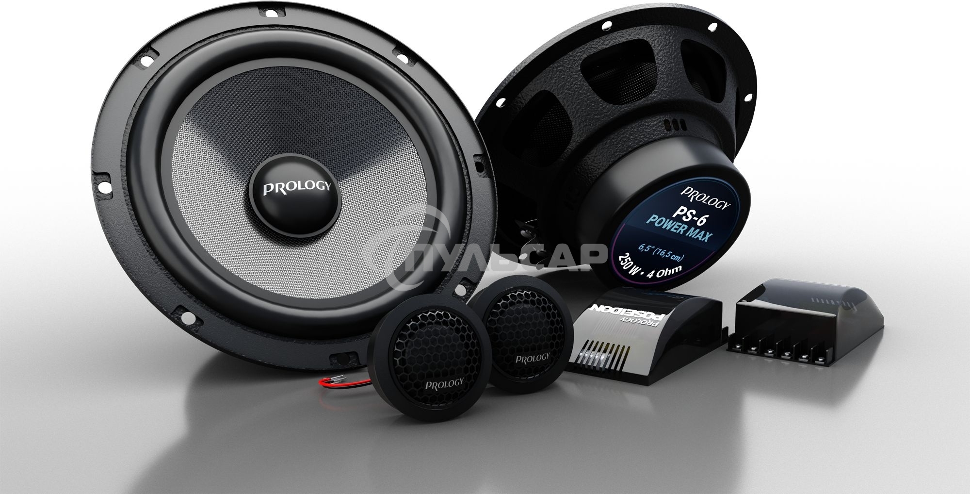 Колонки автомобильные Prology PS-6 250Вт 89дБ 4Ом 16.5см (6 1/2дюйм) (ком.:2кол.) компонентные двухполосные