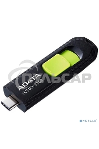 Флешка USB ADATA UC300 (ACHO-UC300-32G-RBK/GN), 32 Gb, Type-C USB 3.2, R/W 100/30, черный/зеленый