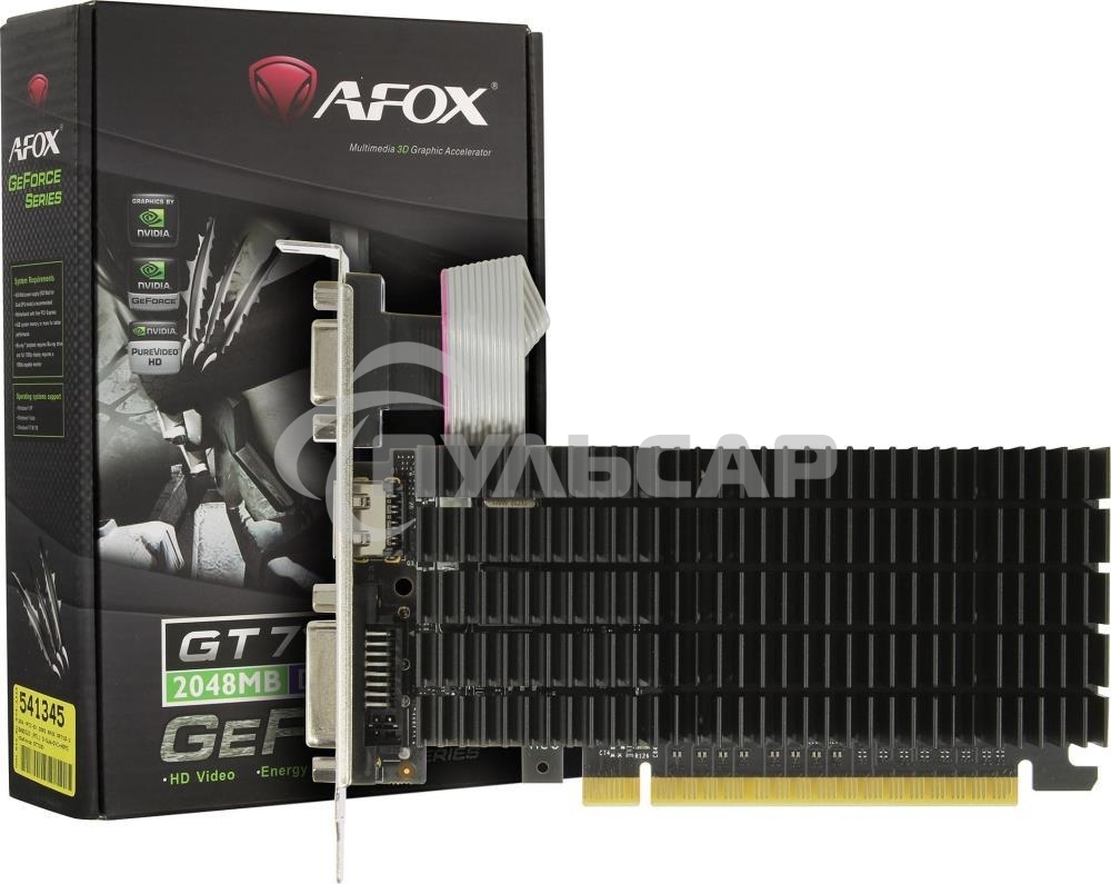 Видеокарта AFOX NVIDIA GeForce GT710 2Gb DDR3 64BIT DVI HDMI VGA LP RTL