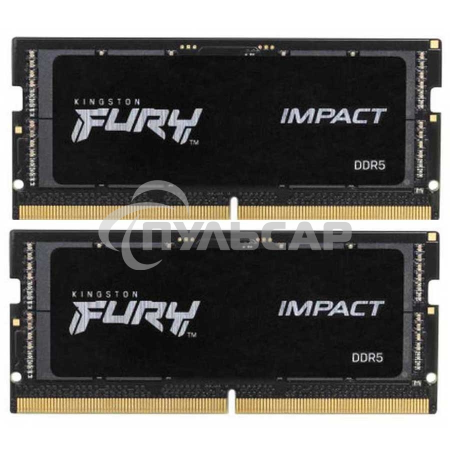 Оперативная память Kingston Fury Impact, DDR5, 32Gb (2x16 Gb), 4800 MHz, CL38, SO-DIMM