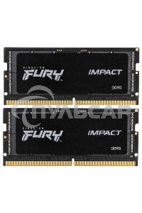 Оперативная память Kingston Fury Impact, DDR5, 32Gb (2x16 Gb), 4800 MHz, CL38, SO-DIMM