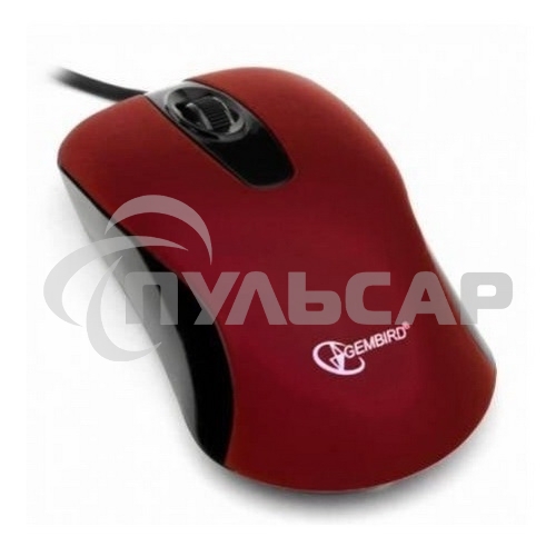Мышь проводная Gembird MOP-400-R красный, 1000 dpi, USB, кнопки - 3