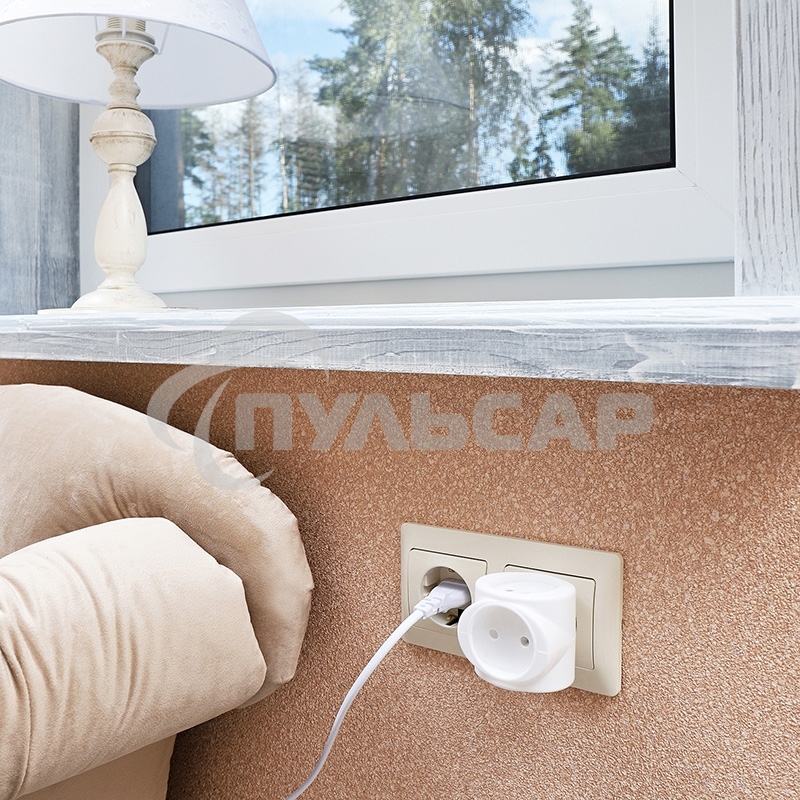 Тройник электрический биметалл 220В 6А бел. Rexant 11-1064