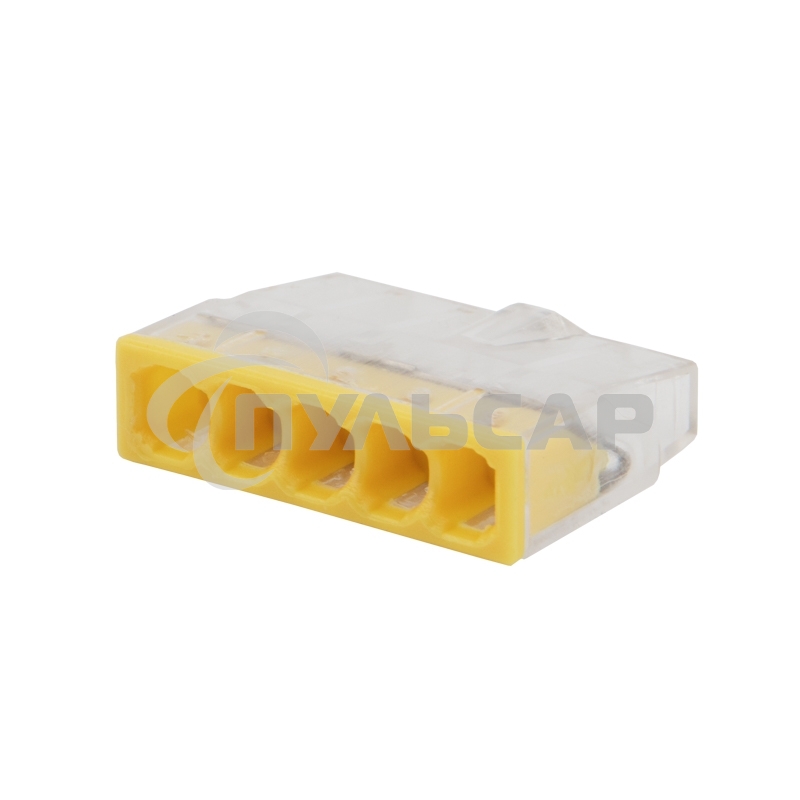 Экспресс-клемма Rexant СМК 2273-205, 5-проводная 0.5-2.5 мм², прозрачная (100 шт./уп.)