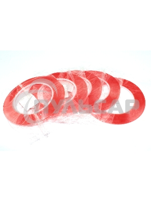 Скотч двусторонний прозрачный 3M с красной защитной лентой ширина 2мм 25м 5 шт