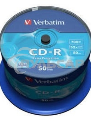 Диск CD-R Verbatim 700Mb 52x Cake Box (50шт) (43351)