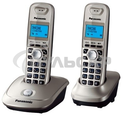 Телефон беспроводной (DECT) Panasonic KX-TG2512RUN (платиновый) Доп трубка в комплекте,АОН, Caller ID,спикерфон на трубке,полифония