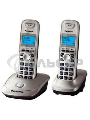 Телефон беспроводной (DECT) Panasonic KX-TG2512RUN (платиновый) Доп трубка в комплекте,АОН, Caller ID,спикерфон на трубке,полифония