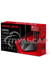 Wi-Fi роутер MERCUSYS MR30G, Wi-Fi 5, AC1200, 2.4/5ГГц, 2 LAN, черный