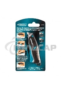 Нож,ремонтно-монтажный МИНИ.трехкомп. рук-ка,авто выброс/возврат лезвия,100мм, 2 з.л Gross