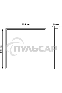 Светильник светодиодный Gauss MIR 595х595х50 35Вт 3000лм 4000К IP40 офисный встраив. накладной с опаловым рассеив. (аналог ЛВО)