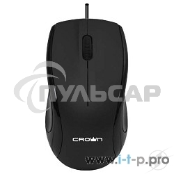 Мышь проводная Crown CMM-31 черный, 1000 dpi, USB, кнопки - 3