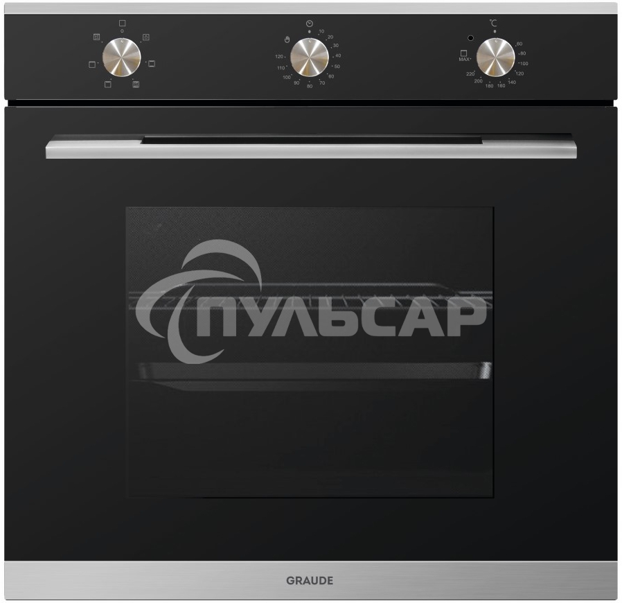 Встраиваемая электрическая духовка 60 см Graude Встраиваемая электрическая духовка 60 см Graude/ 594 х 594 х 569 мм,5 режимов нагрева,Решетка для жарки,Максимальная температура: 250°C,Полезный объем: 73 л,Система охлаждения рабочей камеры,Таймер автоматич