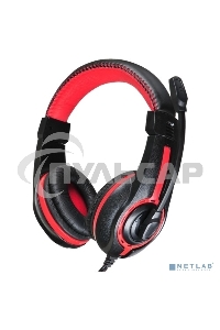 Наушники с микрофоном Oklick HS-L200 черный/красный 2м мониторы оголовье (359484)