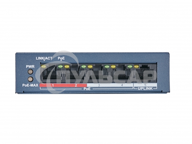 Коммутатор HiWatch DS-S504P(B) 5x100Mb 4PoE+ 35W неуправляемый