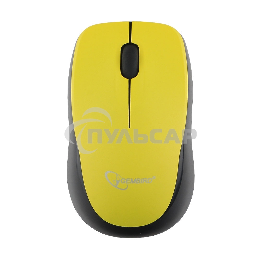 Мышь беспроводная Gembird MUSW-360-LM желтый, 1000 dpi, радиоканал, USB, кнопки - 3