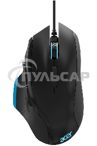 Мышь проводная Acer OMW123 черный, 6400 dpi, USB, кнопки - 8