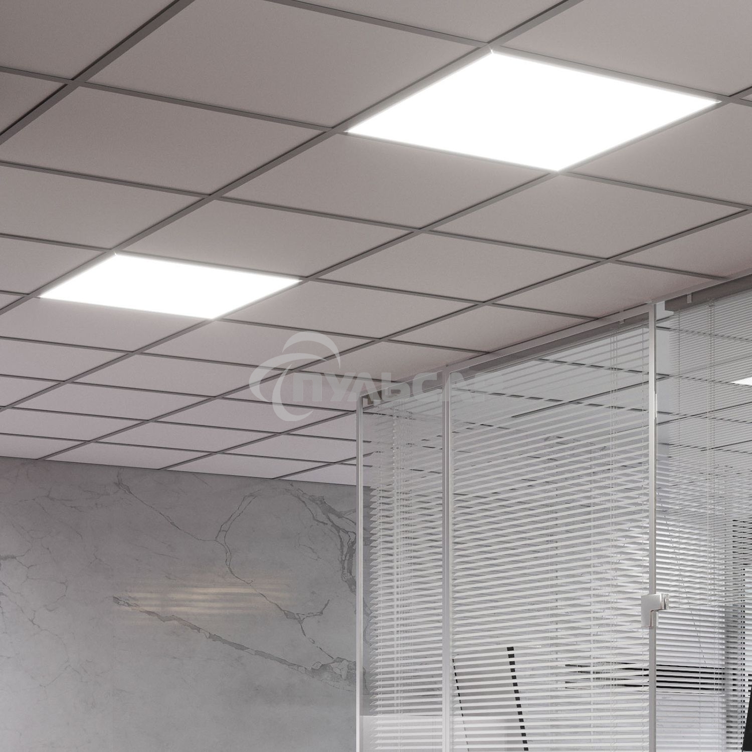 Светильник светодиодный универсальный Gauss LED ДВО 30 Вт MiR 3700 Лм 5000К 595х595х50 мм IP40 призма Guss