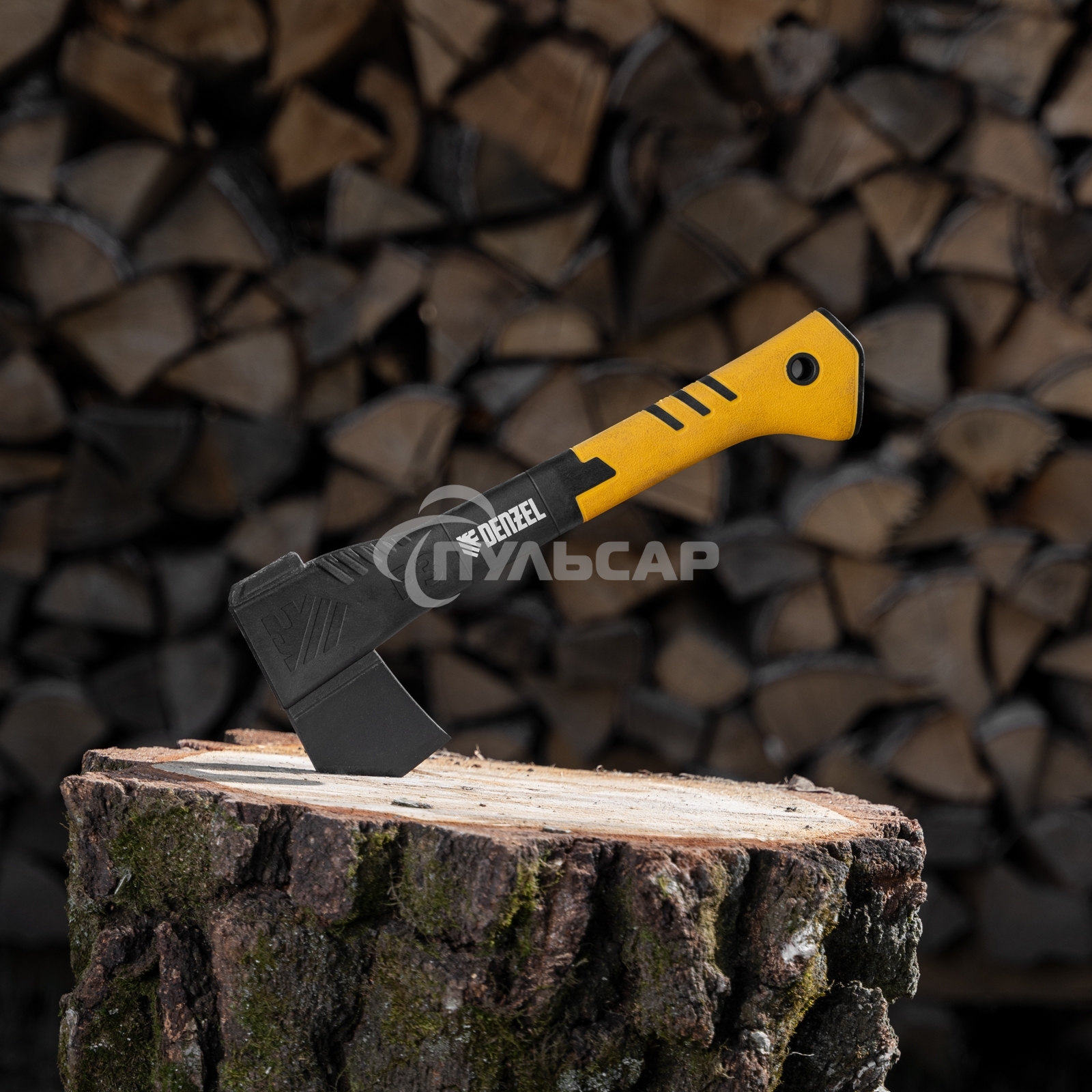 Топор-колун Denzel 21430 F3, 640 гр, двухкомпонентная рукоятка, 320 мм