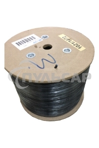 Кабель UTP 4 Pair AWG 24 CCA wooden reel, PE+PVC jacket, cat5E 305м черный