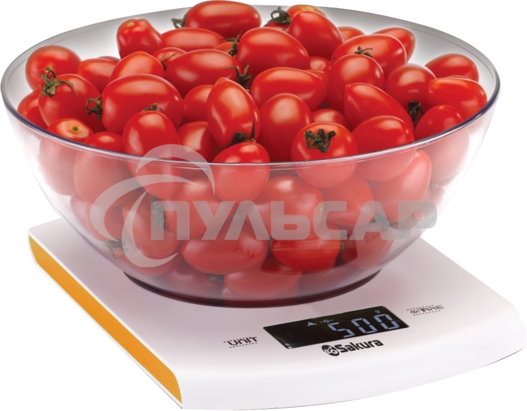 Весы кухонные Sakura SA-6068A 7кг элек бел/оранж
