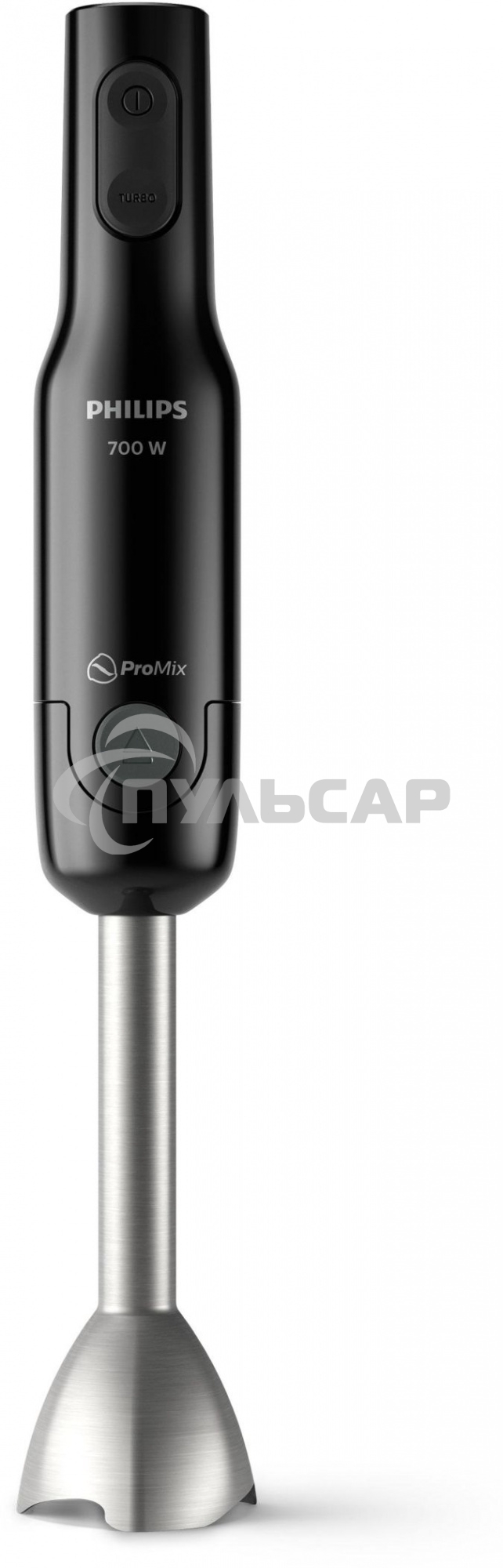 Блендер погружной Philips HR2543/90, 700Вт, 1 скорость, турбо режим, стакан для взбивания, венчик, измельчитель, черный