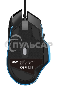 Мышь проводная Acer OMW123 черный, 6400 dpi, USB, кнопки - 8