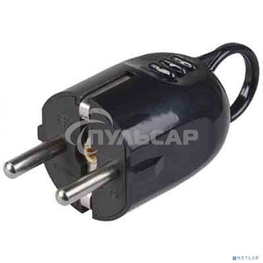 Вилка угловая ВПу12-02-Ст разборная с заземл. с кольцом 16А черный ИЭК EVP12-16-01-K02