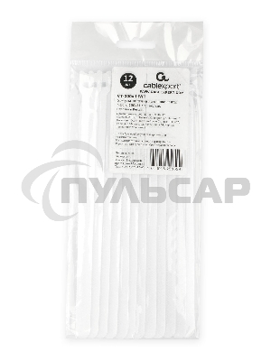 Хомуты-липучки на основе ленты Velcro VT-200x11WT 200 x 11 мм, черные (12 шт.)