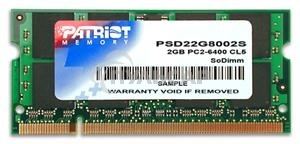 Оперативная память Patriot, DDR2, 2Gb (1x2 Gb), 800 MHz, CL6, SO-DIMM