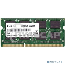 Оперативная память Foxline, DDR3, 8Gb, (1x8 Gb,), 1600 MHz, CL11, SO-DIMM
