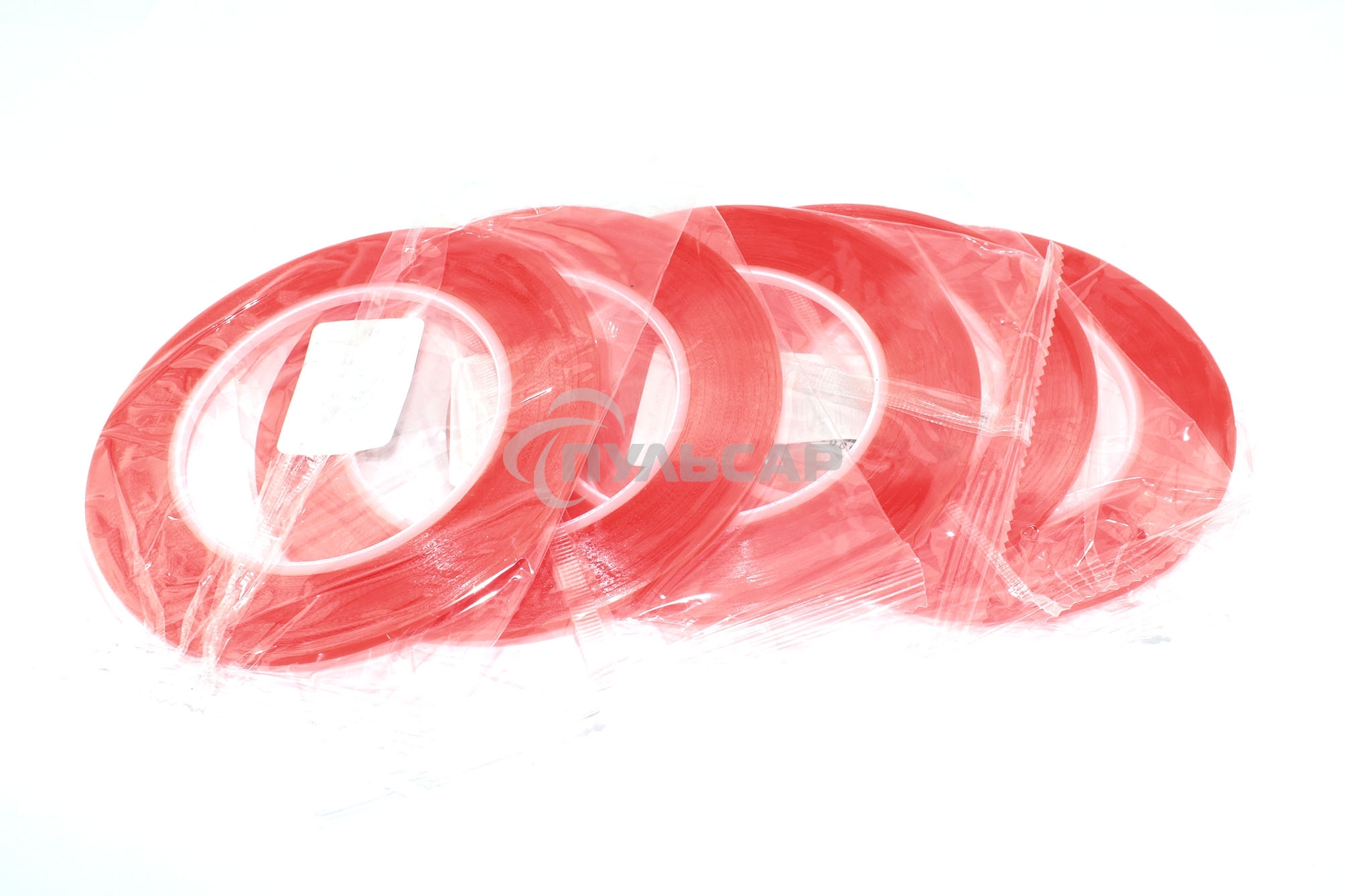 Скотч двусторонний прозрачный 3M с красной защитной лентой ширина 3мм 25м 5 шт