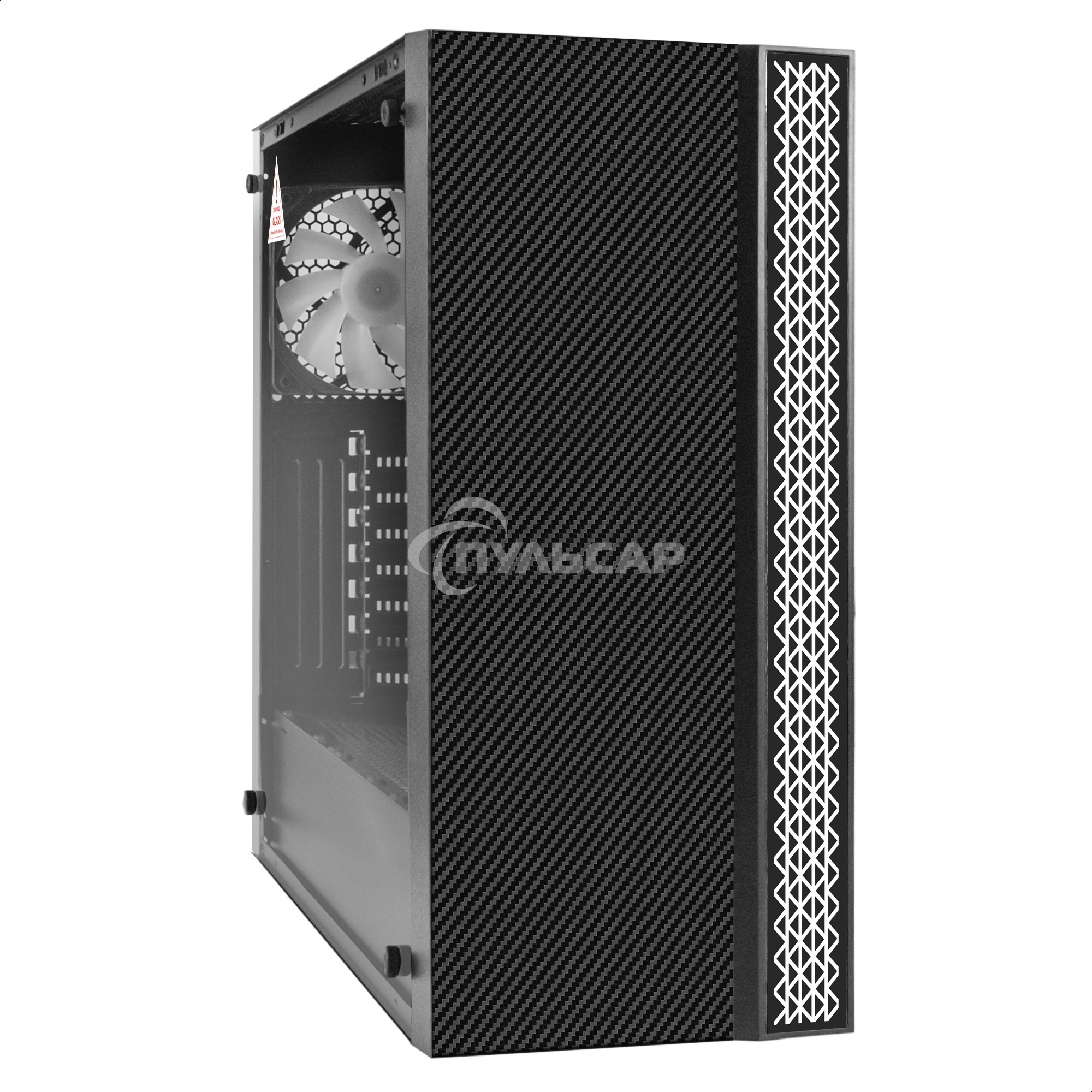 Компьютерный корпус Miditower ExeGate EVO-9211 (ATX, без БП, с окном, 2*USB+1*USB 3.0, HD аудио, черный, 1 вент. с RGB подсветкой)