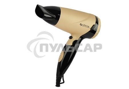 Фен Centek CT-2209 BLG черный/золотой перламутр 1600Вт, складная ручка, концентратор