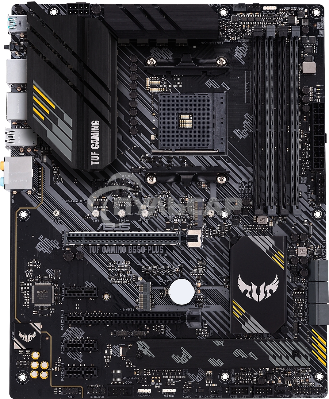 Материнская плата ASUS TUF GAMING B550-PLUS, AM4, AMD B550, 4xDDR4, 6xSATA, 2xM.2, 1xPCIe 4.0 x16, 1xPCIe 3.0 x16, 3xPCIe x1, 1xHDMI, 1xDP, 1x 2.5Gb LAN, 4xUSB-A 3.2 Gen 1, 1xUSB-A 3.2 Gen 2, 2xUSB-A 2.0, 1xUSB-C 3.2 Gen 2, 5x3.5 мм, 7.1, ATX